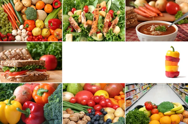 Colagem alimentar saudável — Fotografia de Stock