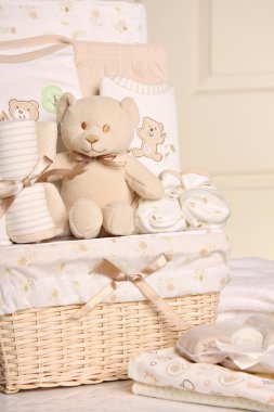 Baby gift basket clipart