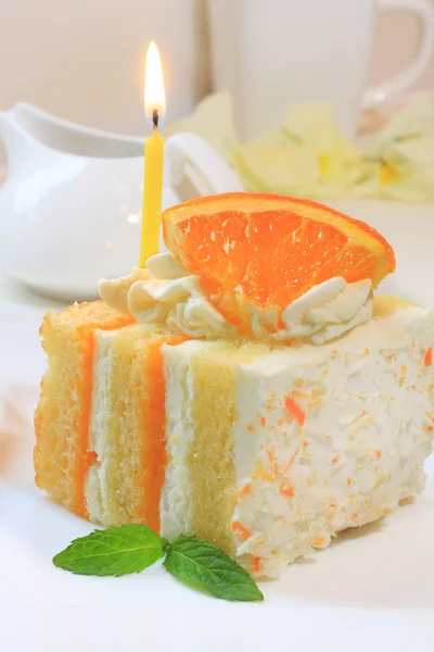 柑橘類のスポンジ ケーキ — ストック写真