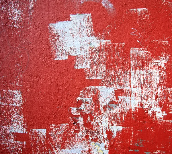 Grunge vörös fal. — Stock Fotó