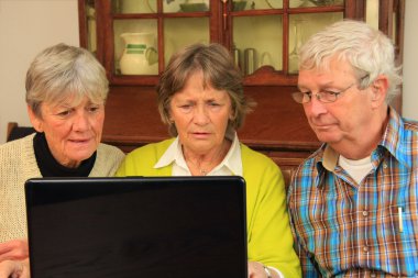 Senior citizens and the internet clipart