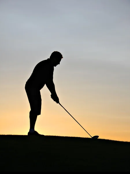 Golfer silhouette — Stock Photo, Image
