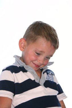 Young boy, shy expression clipart