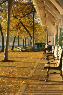 Autumn at the train station. clipart