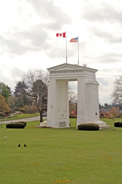stock image Peace arch monument on the border between Washington and British Columbia
