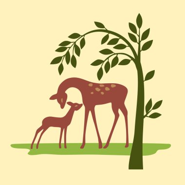 Deer on nature clipart