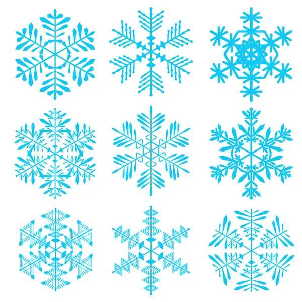 Copos de nieve Raznovidnye — Archivo Imágenes Vectoriales