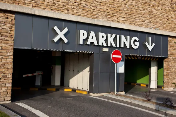 Antrance to parking — Stock Photo, Image