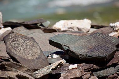 Budhst prayer stones clipart