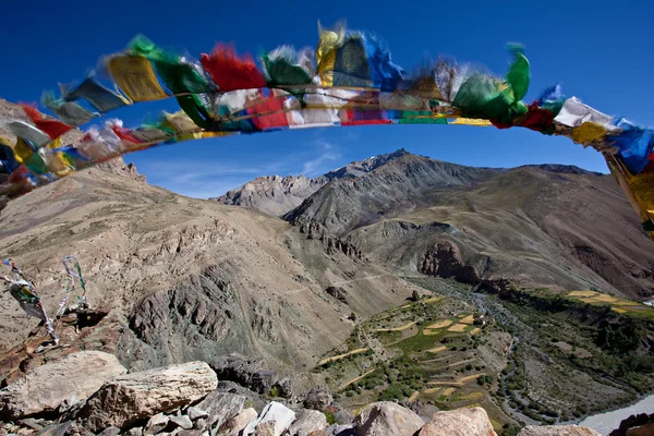 stock image Buhhist flag in ladakh