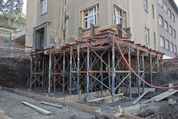 Rebuilding house foundation — Stock Photo, Image