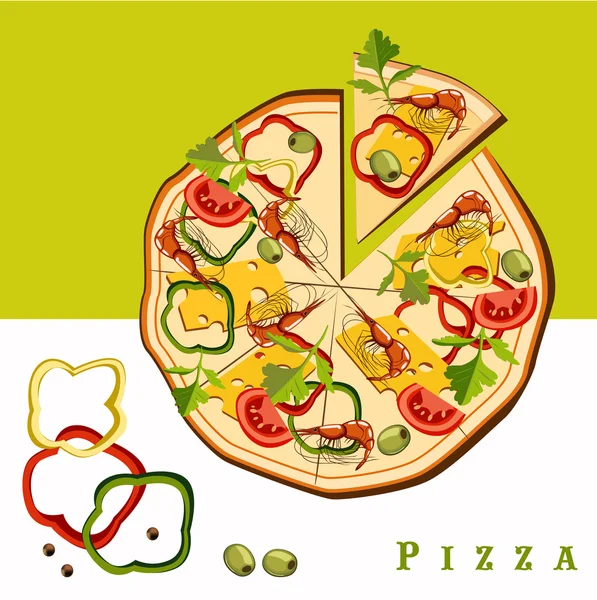 피자 음식 — 스톡 벡터