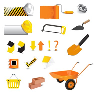 Construction icons clipart