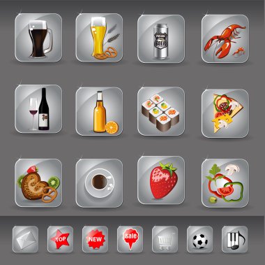 Food and drink icons clipart