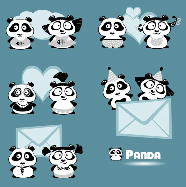 stock vector Panda mail