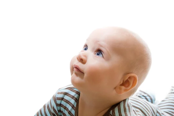 Baby boy portrait on white Stock Photo