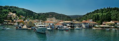 Small greek harbour panorama clipart