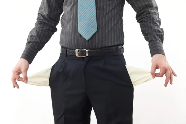Person with empty pockets Stock Image