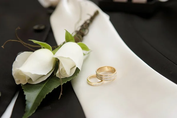 結婚指輪 & ブートニ エール — ストック写真