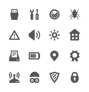 Security device simple icons clipart