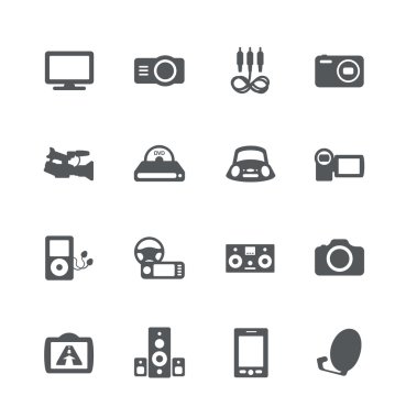 Electronics icon set clipart