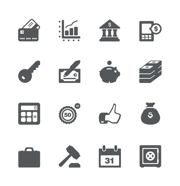 Conjunto de iconos financieros y empresariales — Archivo Imágenes Vectoriales