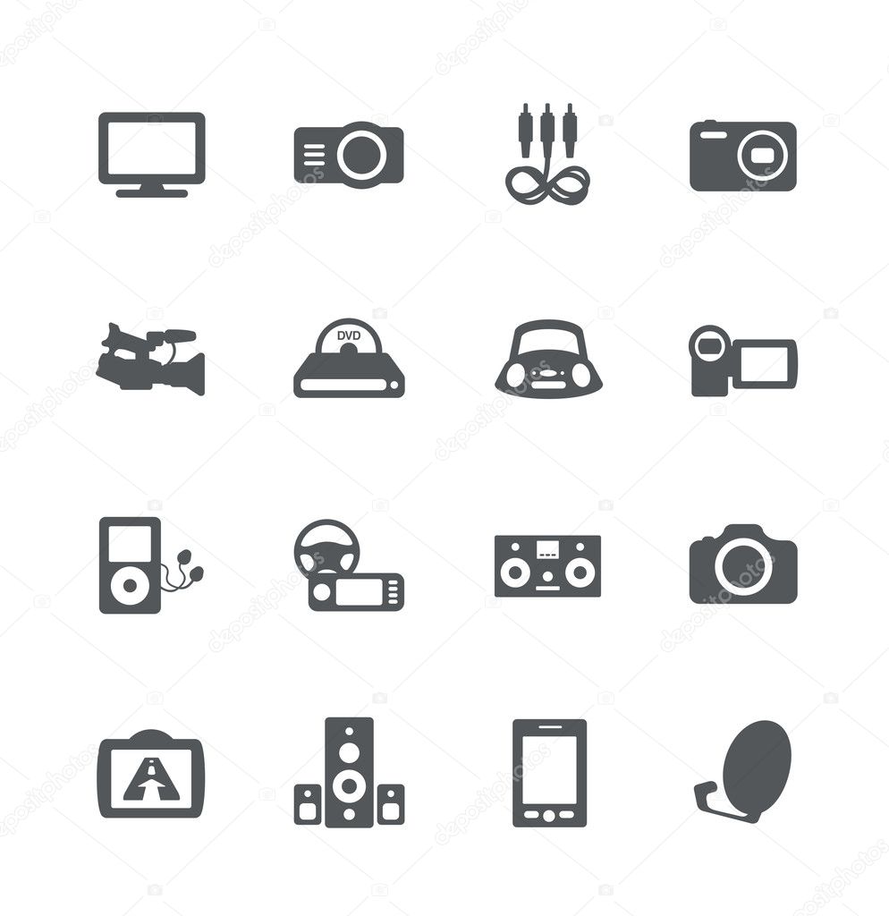 Electronics icon set