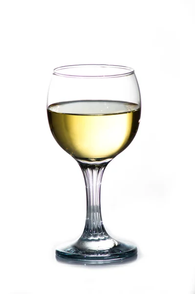 stock image Wineglass with cold white wine.