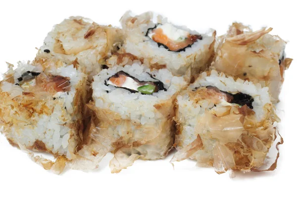 Vários tipos de sushi e sashimi — Fotografia de Stock