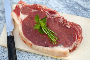 Juicy raw beef steak clipart