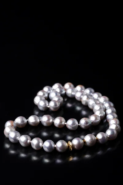 Grey pearls necklace — Stock Photo, Image