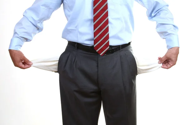 stock image Businessman with empty pockets