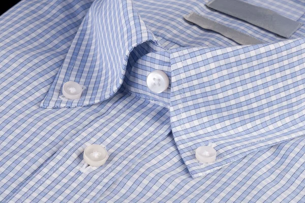 Blue shirt with button-down collar