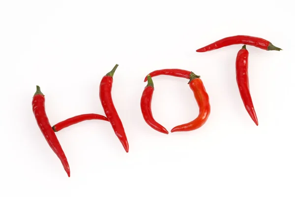 Gorąco napisane z chilis — Zdjęcie stockowe