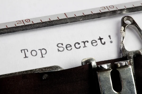 Top Secret na velha máquina de escrever — Fotografia de Stock