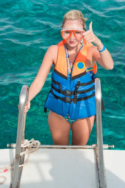 Getting ready for a diving — Stock Photo, Image