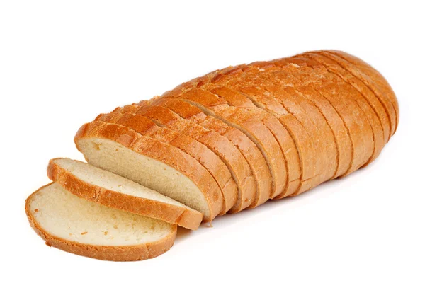 Skivat bröd isolerad på vit — Stockfoto