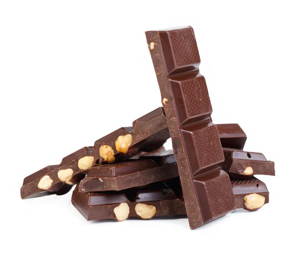 Läckra mörk choklad praliner isolerade på vitt — Stockfoto