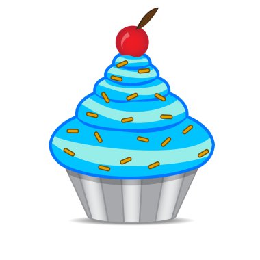 Cupcake with cherry clipart