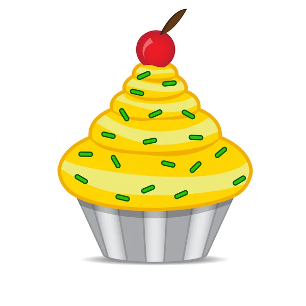 Cupcake con cereza — Archivo Imágenes Vectoriales