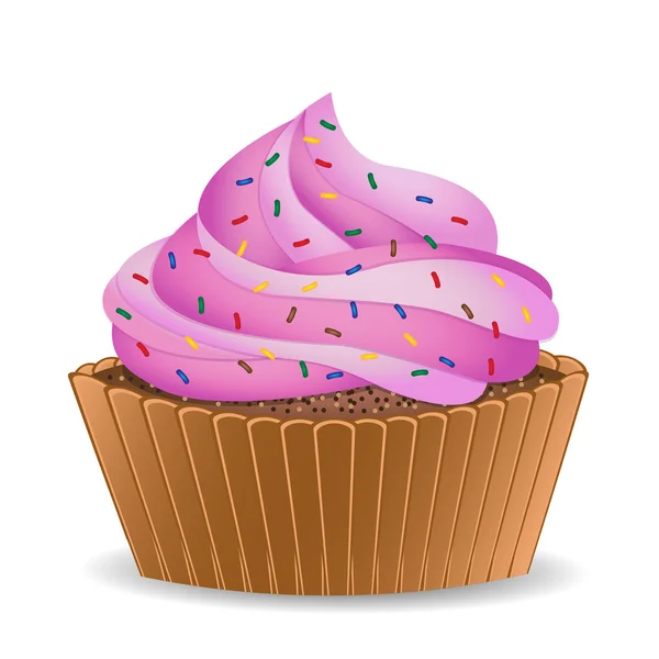 Rosa cupcake — Stock vektor