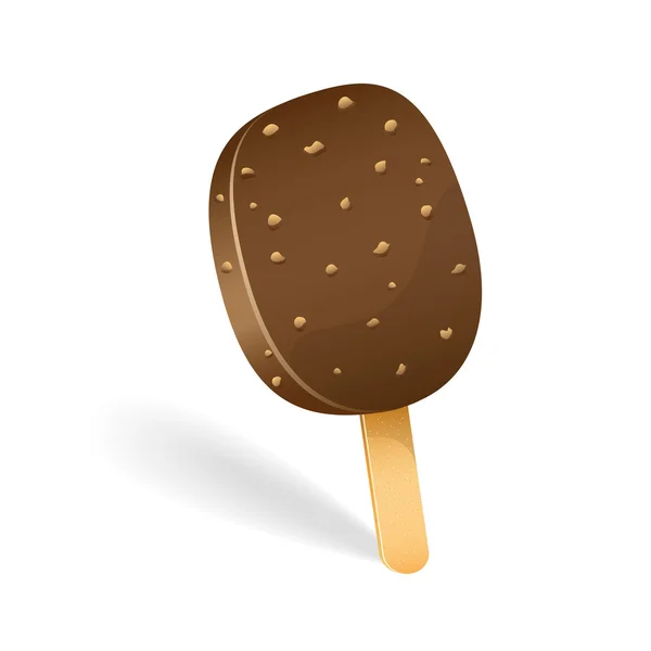 チョコレートは、アイス クリーム棒に丸められます — ストックベクタ