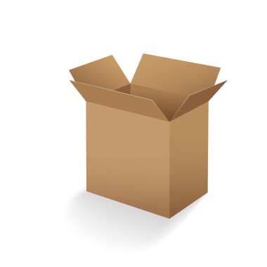 Open empty cardboard box clipart