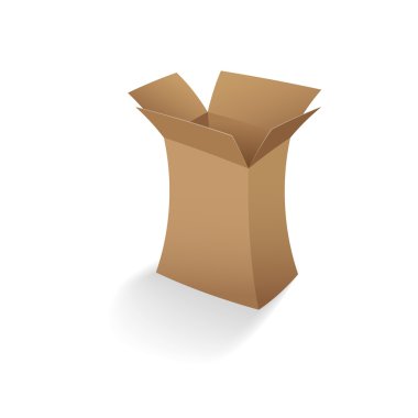 Open empty cardboard box clipart