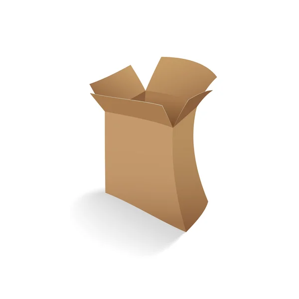 Open empty cardboard box — Stock Vector