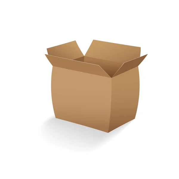 Abrir caja de cartón vacía — Vector de stock