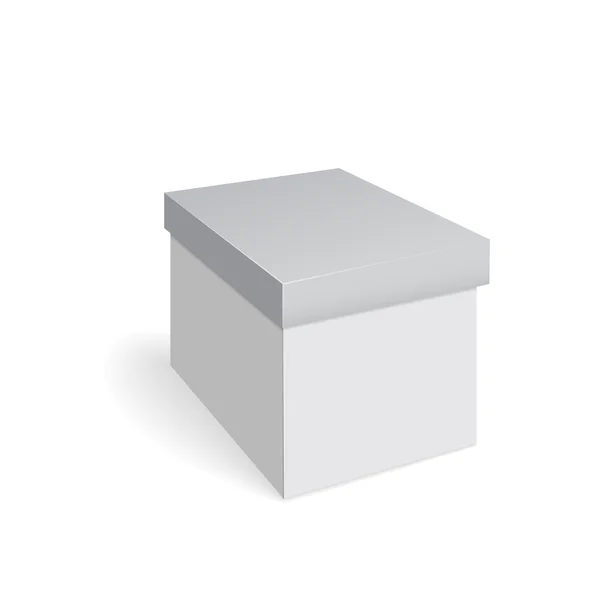 Caja en blanco sobre fondo blanco — Vector de stock