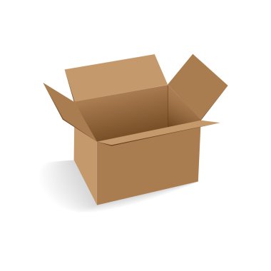 Open empty cardboard box clipart