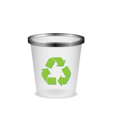 Plastic recycle trash can clipart