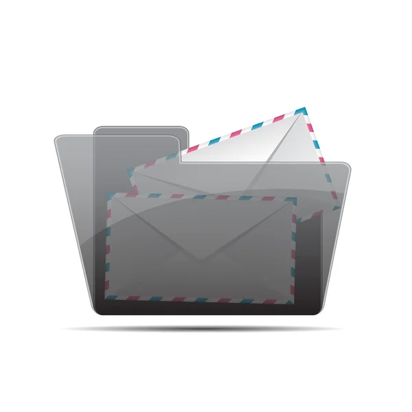 Folder with envelopes — Stock Vector